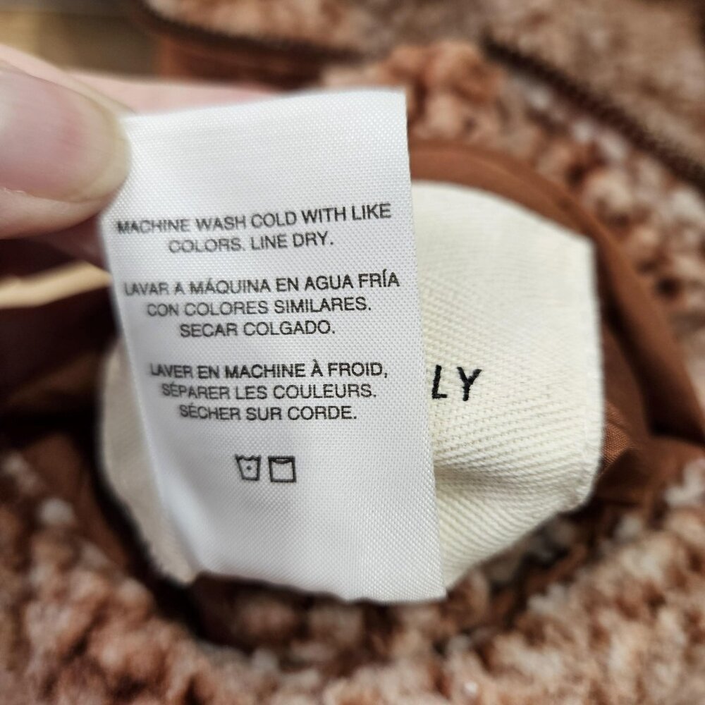 Thread Supply Vest Womens Small Rust Brown Quilt Sherpa Fleece Zip Reversible - Picture 12 of 13